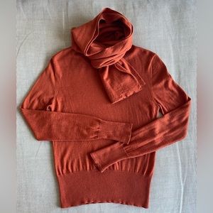 HERMÈS VINTAGE TURTLENECK SCARF CASHMERE/SILK SWEATER